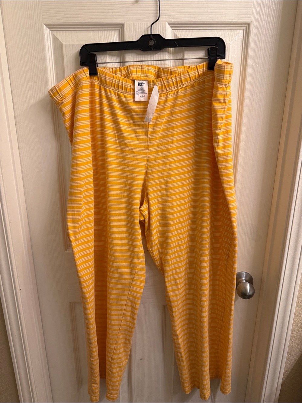 Lands' End Orange and White Striped Pajama Pants